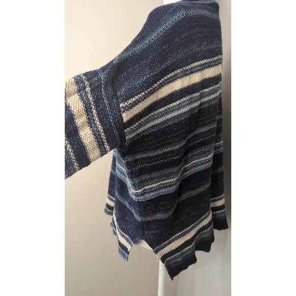 Denim & Supply Ralph Lauren Baja Sweater Small Striped Lace Up Boho - Picture 3 of 10